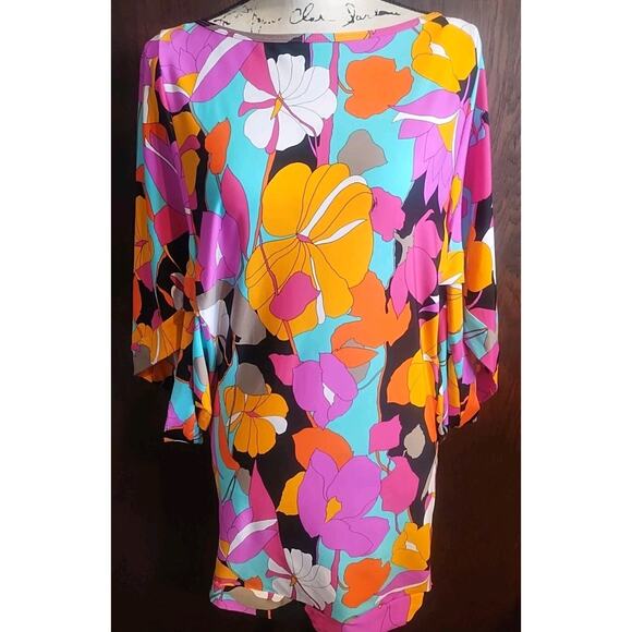 Trina Turk Other - Trina Turk Womens Small Tropical Floral Swim Spa Tunic Cover Up Resort Dress